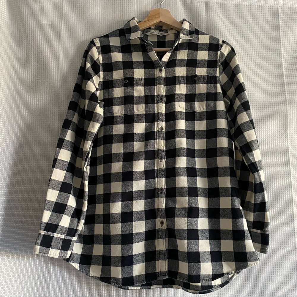 Woolrich flannel - black and white buffalo plaid